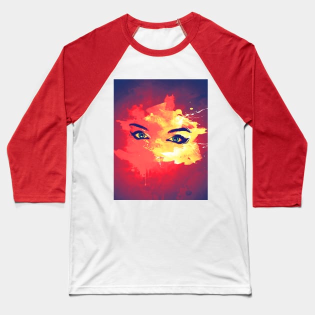 Red eyes Baseball T-Shirt by Sinmara